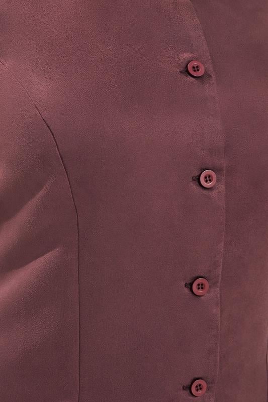 YOURS Curve Burgundy Red Suedette Waistcoat | Yours Clothing 4