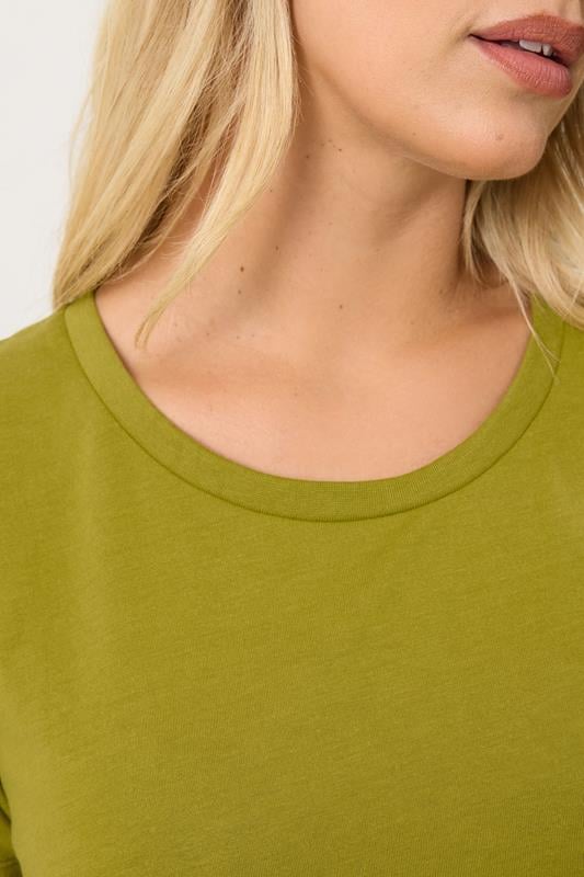 YOURS Plus Size Chartreuse Green Core T-Shirt | Yours Clothing 4