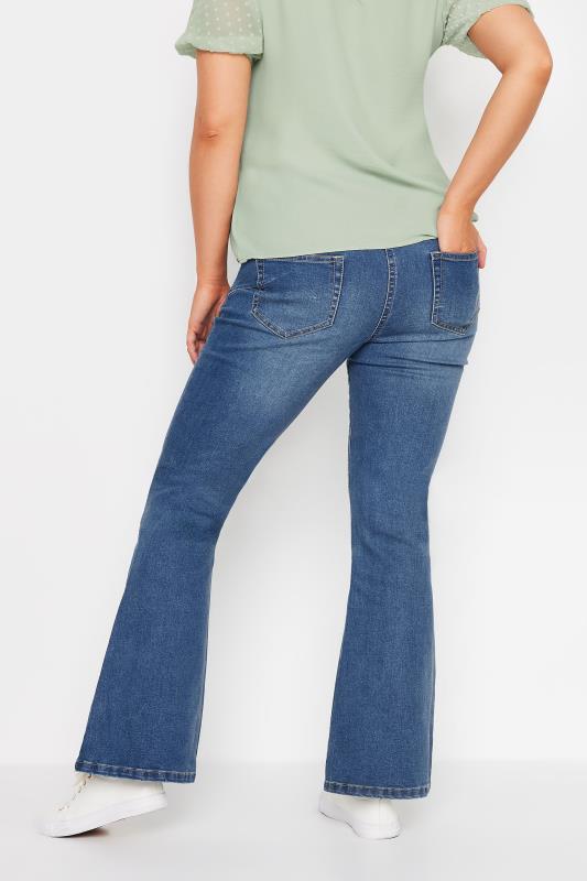 M&Co Mid Wash Blue Lift & Shape Kick Flare Jeans | M&Co 4