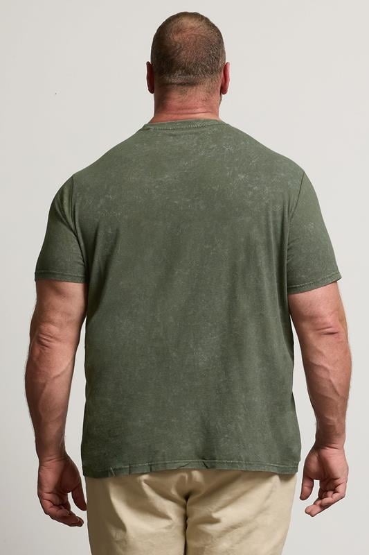BadRhino Big & Tall 3 PACK Khaki & Navy Acid Wash T-Shirts | BadRhino 5