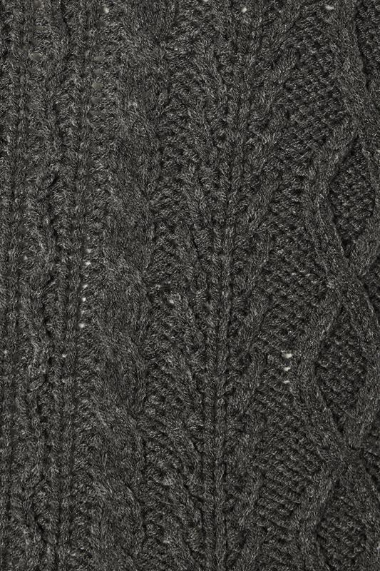 BadRhino Big & Tall Charcoal Grey Crew Neck Cable Knit Jumper | BadRhino 7