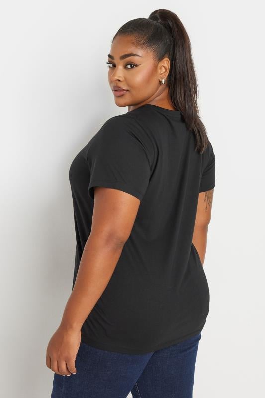 YOURS Plus Size Black Sequin Cherry T-Shirt | Yours Clothing 3