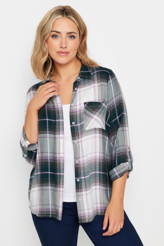 M&Co Purple Checked Boyfriend Shirt | M&Co 4