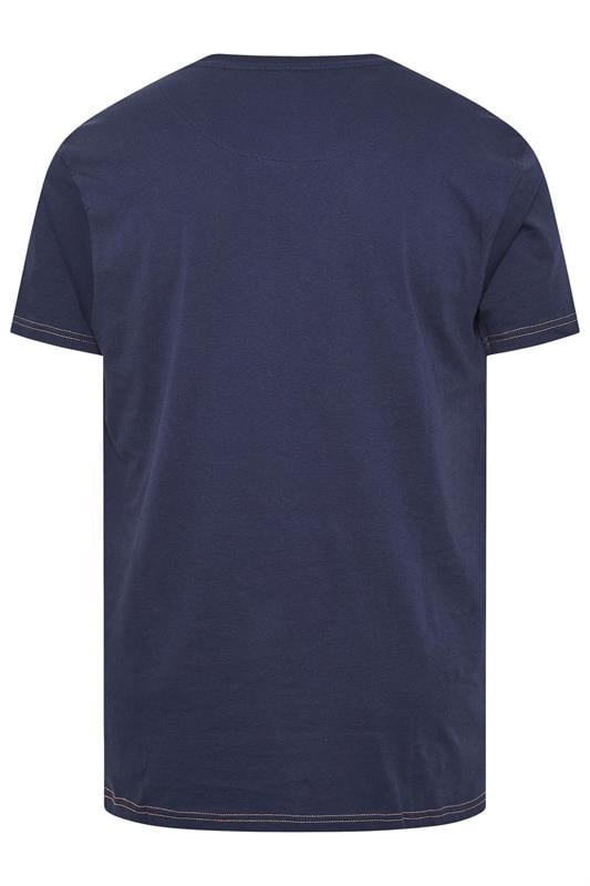 KAM Big & Tall Stone Beige Vintage Denim Graphic Print T-Shirt | BadRhino 4