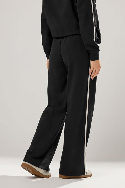 LTS Tall Black Pipe Detail Wide Leg Joggers | Long Tall Sally 4