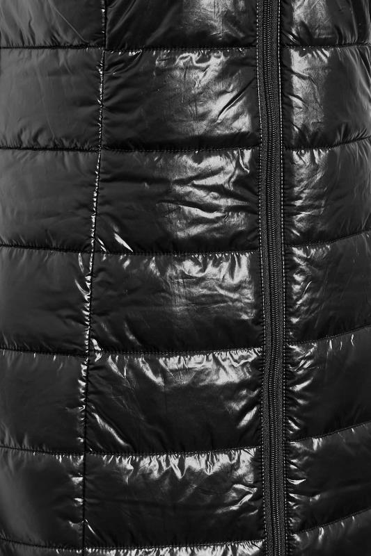 LTS Tall Women's Black High Shine Maxi Puffer Gilet | Long Tall Sally 7