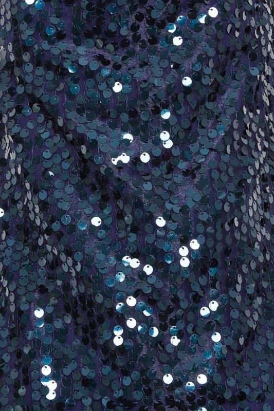 LTS Tall Navy Blue Sequin Cowl Neck Cami Top | Long Tall Sally 6