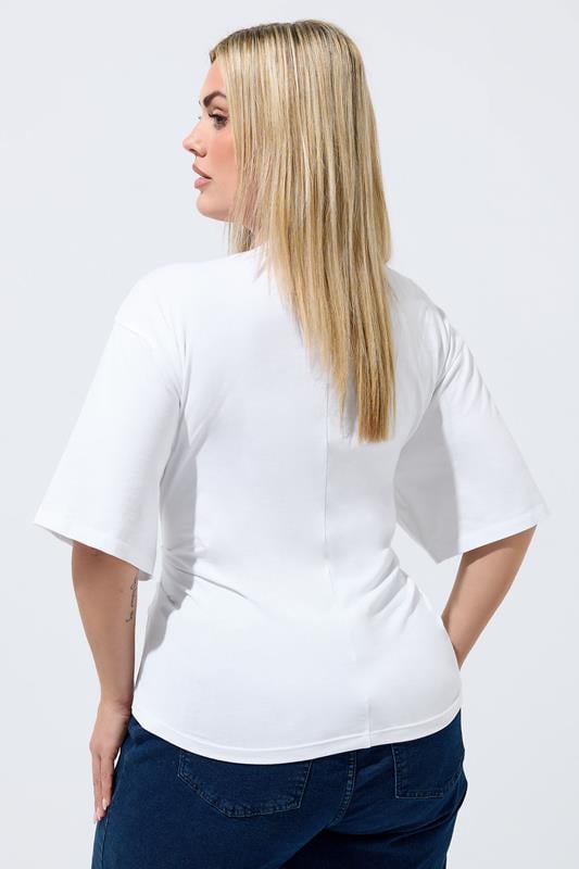 LIMITED COLLECTION Plus Size White Corset Seam T-Shirt | Yours Clothing 2