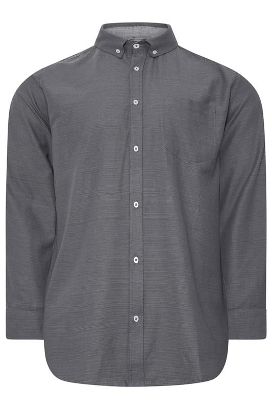 BadRhino Big & Tall Grey Long Sleeve Slub Shirt | BadRhino 6