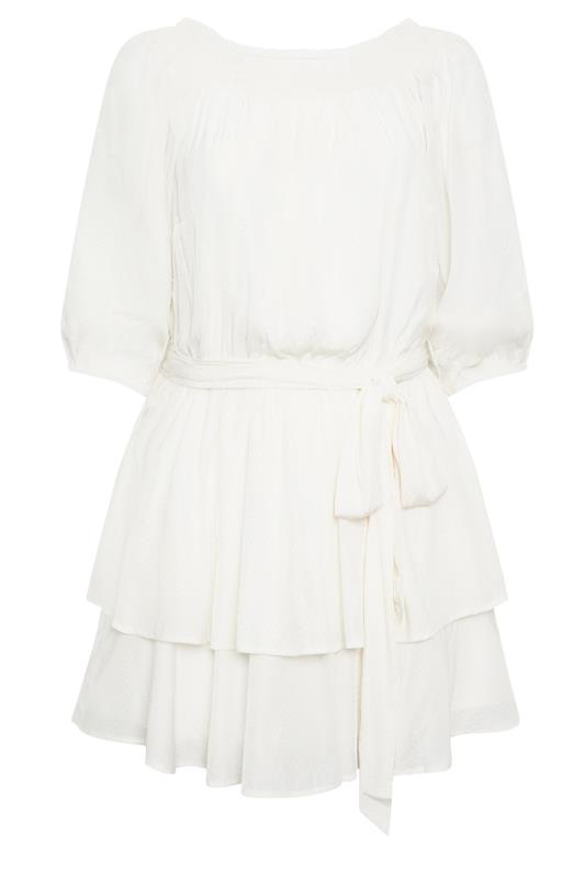 Evans White Bardot Ruffle Mini Dress 5