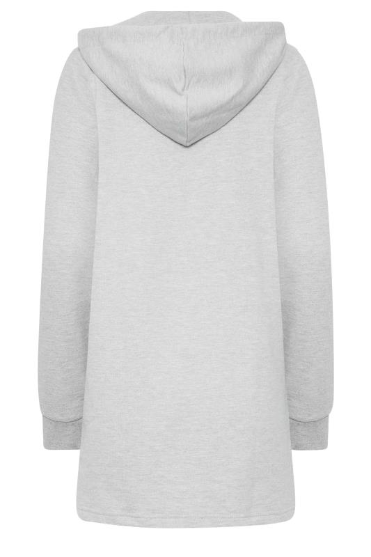 LTS Tall Women's Grey Marl Cotton Longline Hoodie | Long Tall Sally 7