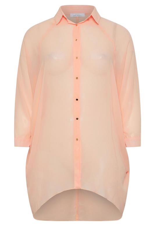 YOURS LONDON Plus Size Pink Longline Batwing Sleeve Shirt  | Yours Clothing 5