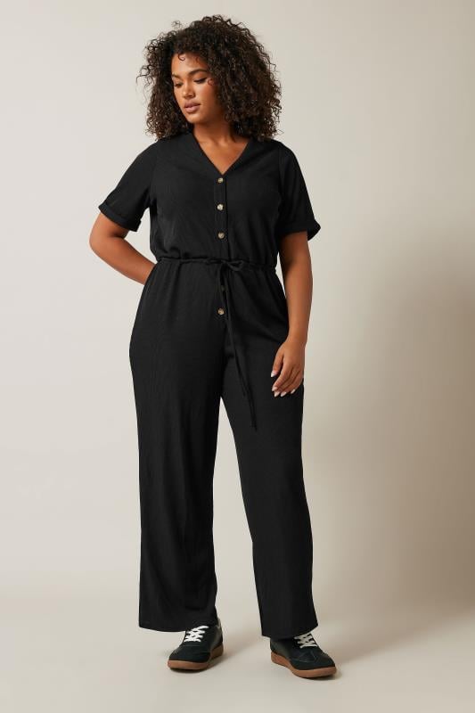 EVANS Plus Size Black Jersey Jumpsuit | Evans 2