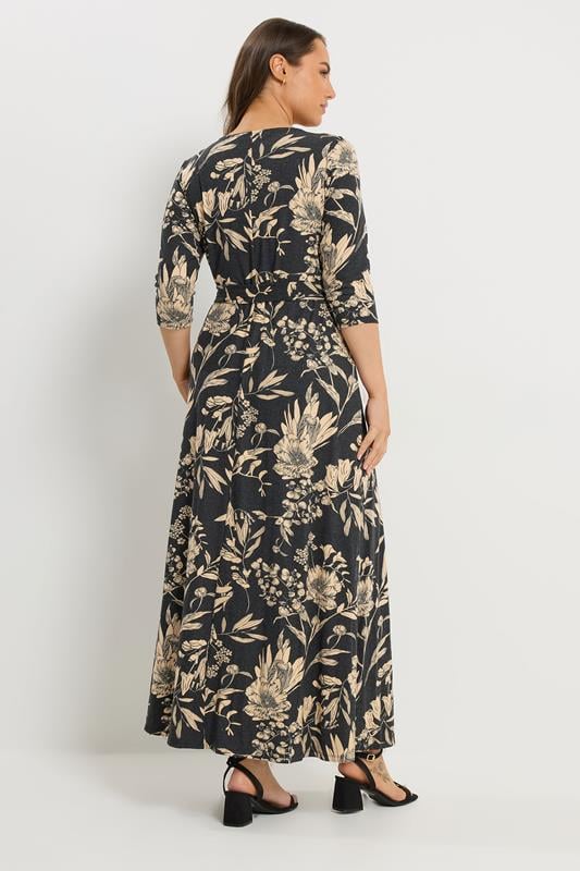 YOURS Plus Size Black Soft Touch Floral Wrap Dress | Yours Clothing 2
