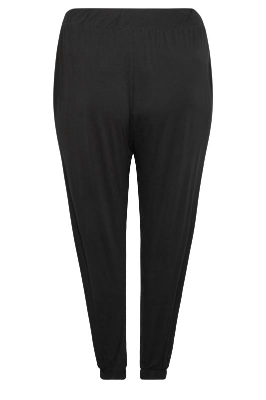 YOURS Plus Size Black Cuffed Harem Joggers | Yours Clothing 7