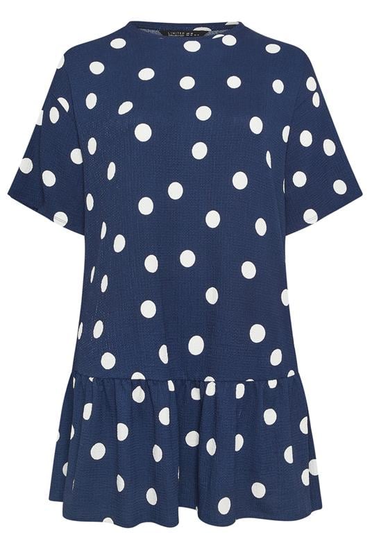 LIMITED COLLECTION Plus Size Navy Blue Polka Dot Dress | Yours Clothing 5