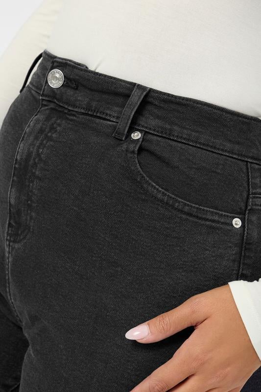 YOURS Plus Size Black Washed Boyfriend Jeans | Yours Clothing 4