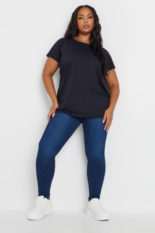 YOURS 3 PACK Plus Size Navy Blue & Black Core T-Shirts | Yours Clothing 3