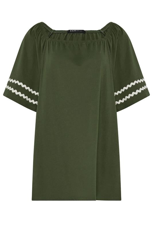 YOURS Plus Size Khaki Green Swing Blouse | Yours Clothing 5
