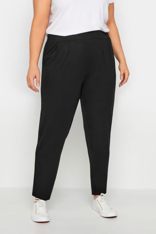 Buy Black Cotton Rich Jersey Stretch Pull-On Frill Detail School Trousers  (3-16yrs) from Next India