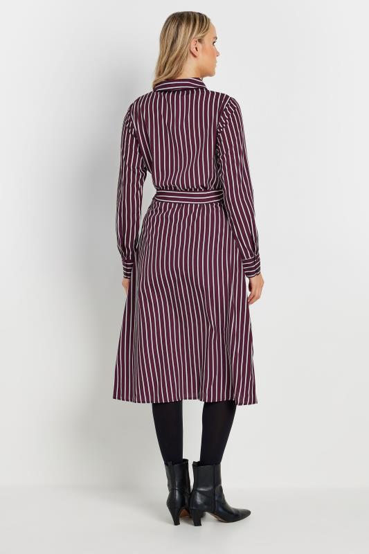 LTS Tall Burgundy Red Striped Long Sleeve Shirt Dress | Long Tall Sally 3