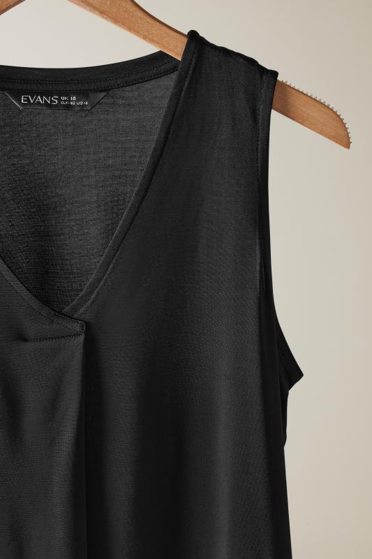 EVANS Plus Size Black Pleat Front Vest Top | Evans 8