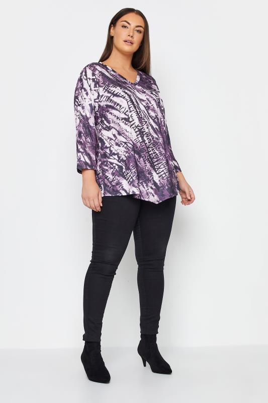 Evans Purple Tye Dye Embellished Top 2