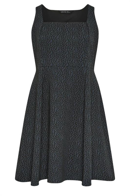LIMITED COLLECTION Plus Size Charcoal Grey Animal Print Pinafore Dress | Yours Clothing  5