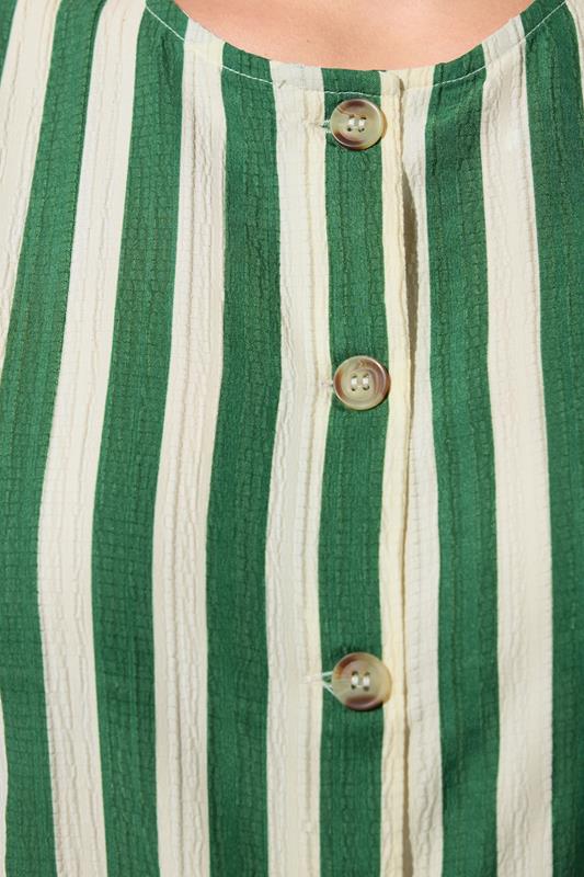 LIMITED COLLECTION Plus Size Green & White Stripe Waistcoat | Yours Clothing 4