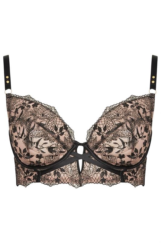 PLAYFUL PROMISES Black Embroidered Floral Bra