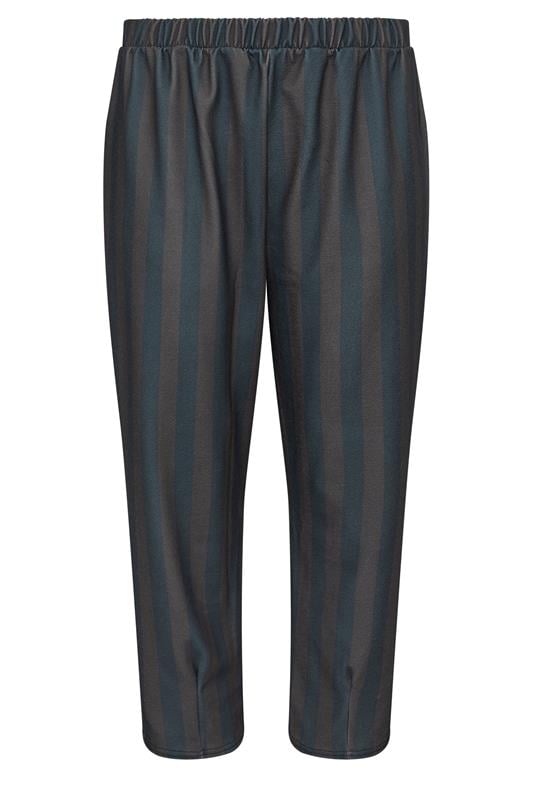 LIMITED COLLECTION Plus Size Chocolate Brown Stripe Barrel Trousers | Yours Clothing 7