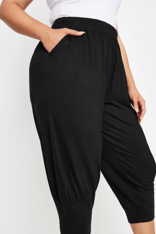 YOURS Plus Size Black Ruched Harem Trousers | Yours Clothing 4