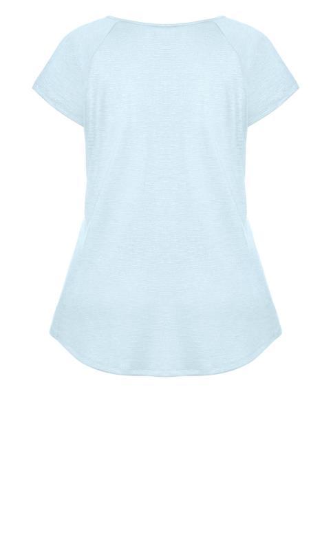 Evans Light Blue 3 Bar V-Neck Top 5