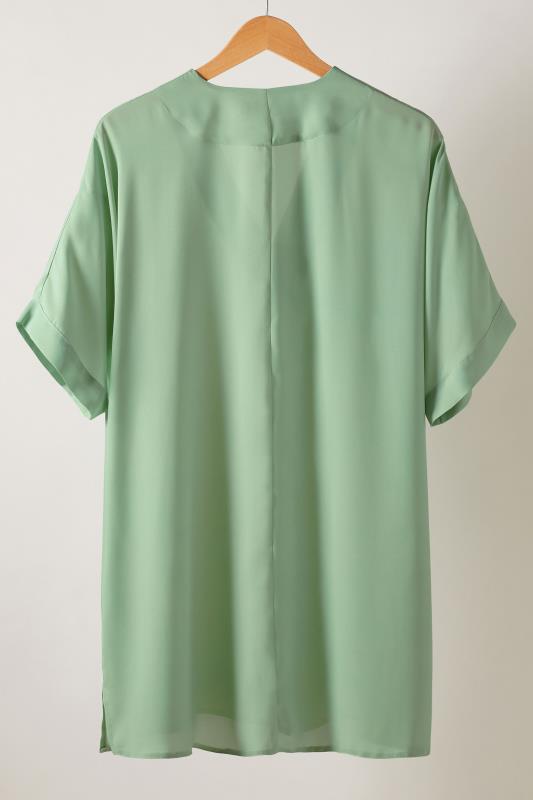 EVANS Plus Size Sage Green Pleat Front Blouse | Evans 6