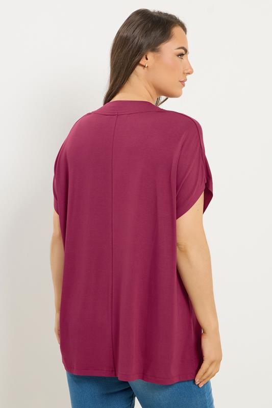 YOURS Plus Size Pink Grown-On Sleeve T-Shirt | Yours Clothing 2