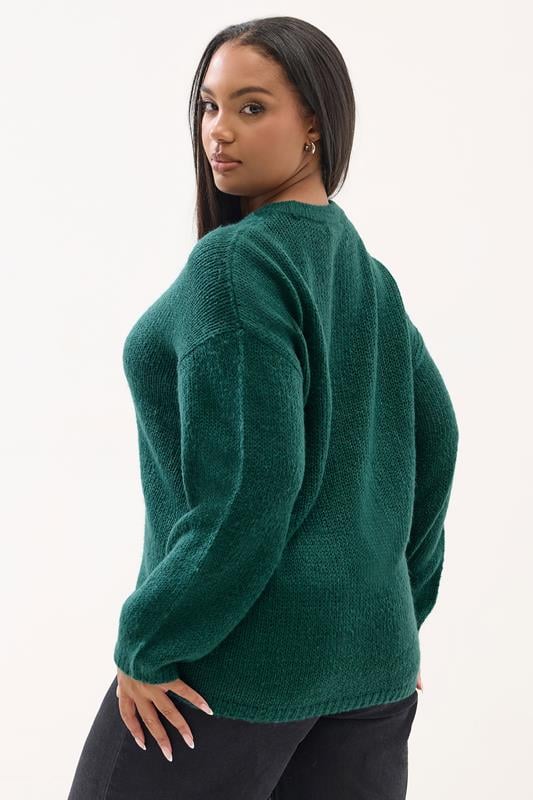 YOURS Plus Size Teal Green Soft Touch Knitted Jumper | Yours Clothing 2