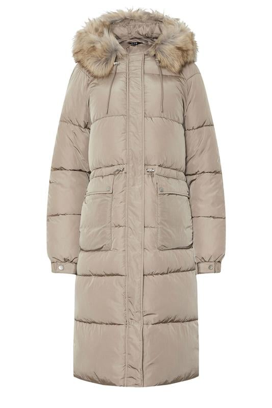 LTS Tall Natural Brown Padded Midi Coat | Long Tall Sally 6