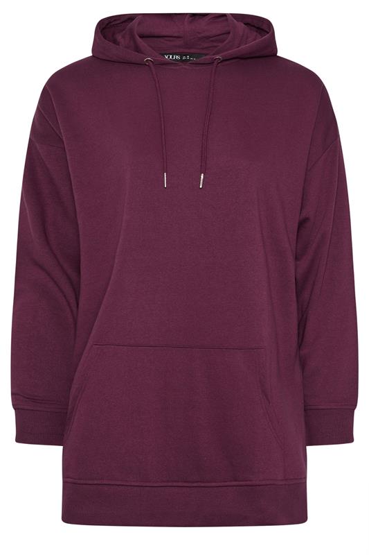 YOURS Plus Size Burgundy Red Hoodie | Yours Clothing 5