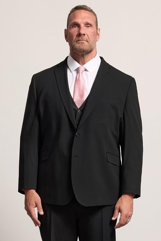 D555 Big & Tall Black Suit Jacket | BadRhino 1