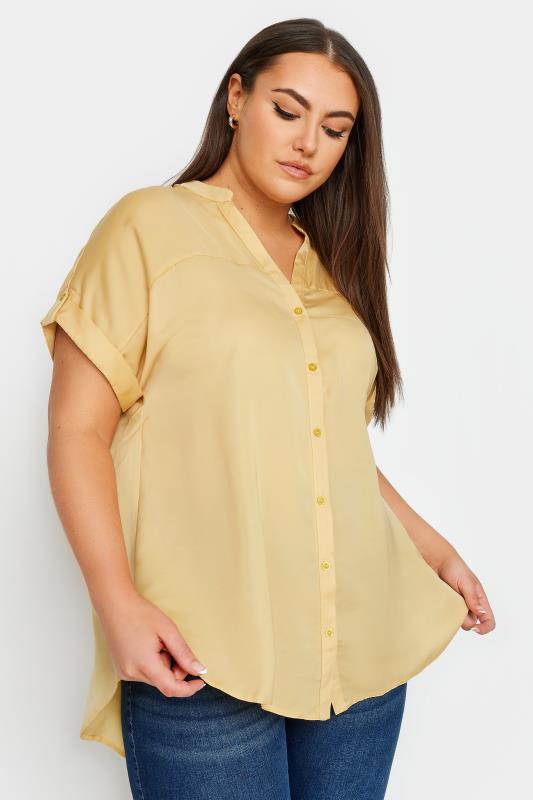 YOURS Plus Size Yellow Button Through Shirt | Yours Clothing 1