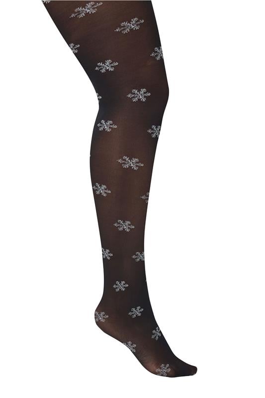  Yours Black Snowflake Novelty Christmas Tights