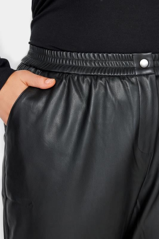 City Chic Black Vegan Leather Trousers 5