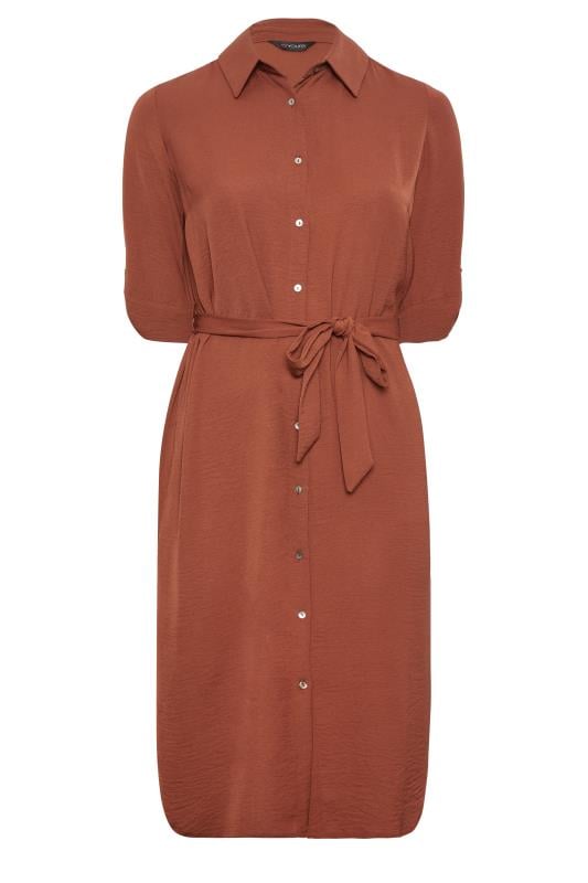 YOURS Plus Size Brown Midi Shirt Dress | Yours Clothing 5