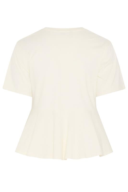 LIMITED COLLECTION Plus Size Ivory White Sporty New York Peplum Top 6