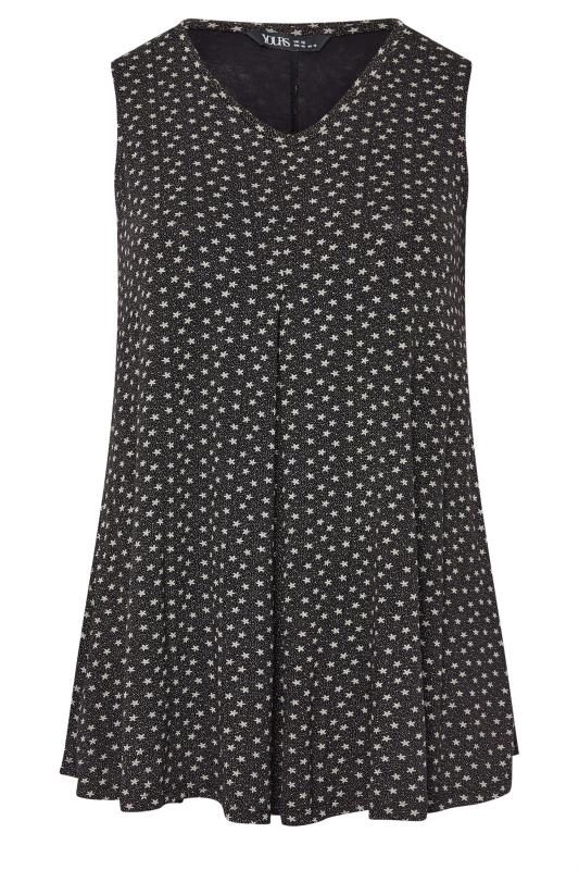 YOURS Plus Size Black Star Print Swing Vest Top | Yours Clothing  5