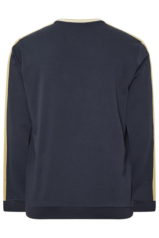 LYLE & SCOTT Big & Tall Navy Blue Contrast Taped Sweatshirt | BadRhino 6