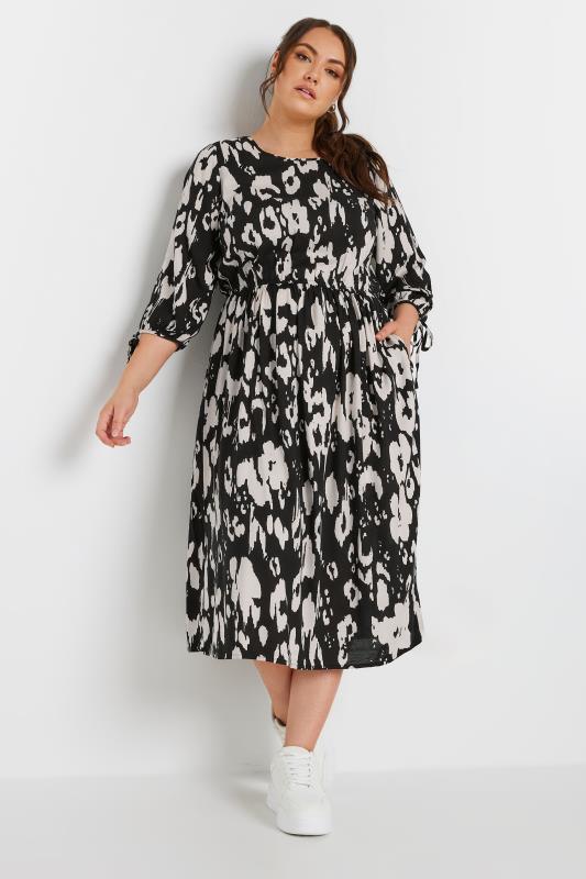 LIMITED COLLECTION Plus Size Black & White Leopard Print Midaxi Dress | Yours Clothing  3