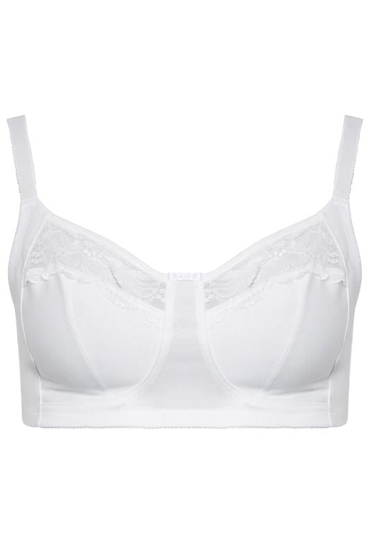 YOURSET 2 PACK Plus Size White Lace Trim Bra | Yours Clothing 1