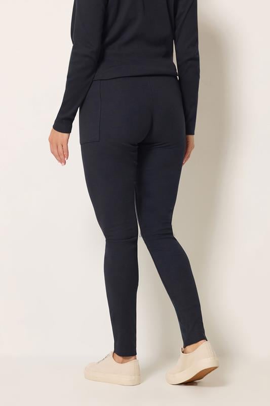 LTS Tall Women's Navy Blue Ribbed Pocket Leggings | Long Tall Sally 2