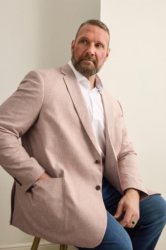 BadRhino Tailoring Big & Tall Rust Orange Linen Blazer